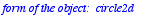 `name of the object:  C2\nform of the object:  circ...
