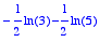 -1/2*ln(3)-1/2*ln(5)