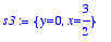 s3 := {y = 0, x = 3/2}